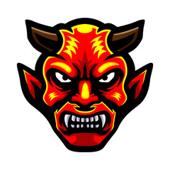 Devil head logo mascot design