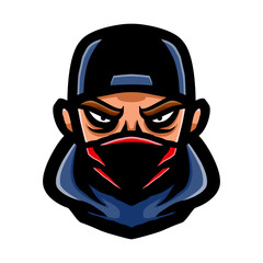 Badboy head logo mascot design