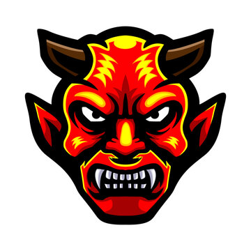 Devil head logo mascot design