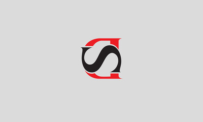 DS Logo. Letter Design Vector with Red and Black Colors.