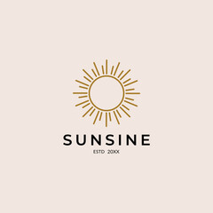 Icon logo and symbol, sun, window design template, geometric abstract design element for decoration.