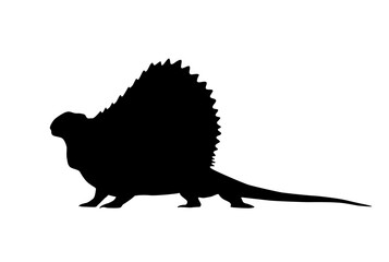dimetrodon silhouette on a white background