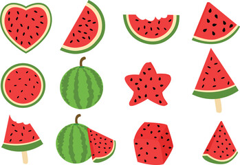 Watermelon clipart set illustrations