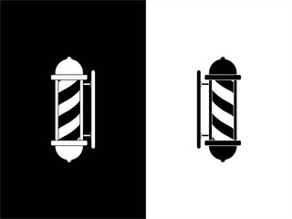 Monochrome illustration of barber pole for kids high contrast card