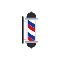 colorful illustration of barber pole in comic style background