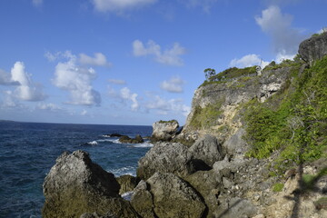 rocks on the edge of the sea, the tourist area of ​​​​Tanjung Bira Indonesia.  asia travel