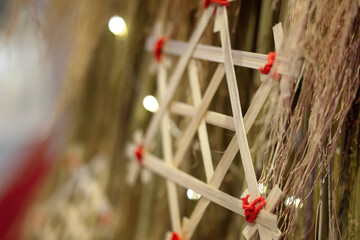 wooden snowflake design, used for christmas decoration