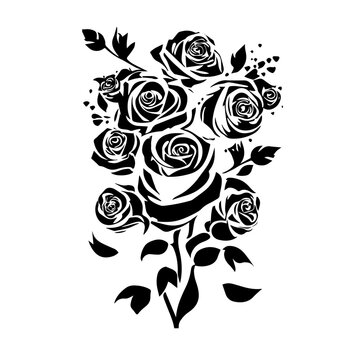 Elegant Rose Black Illustration