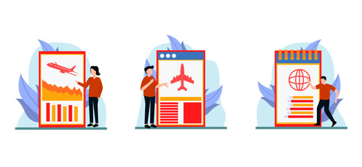 Flat Bundle Travel Design Illustration