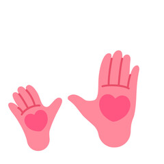 Obraz premium Hands gesture family support concept illustration