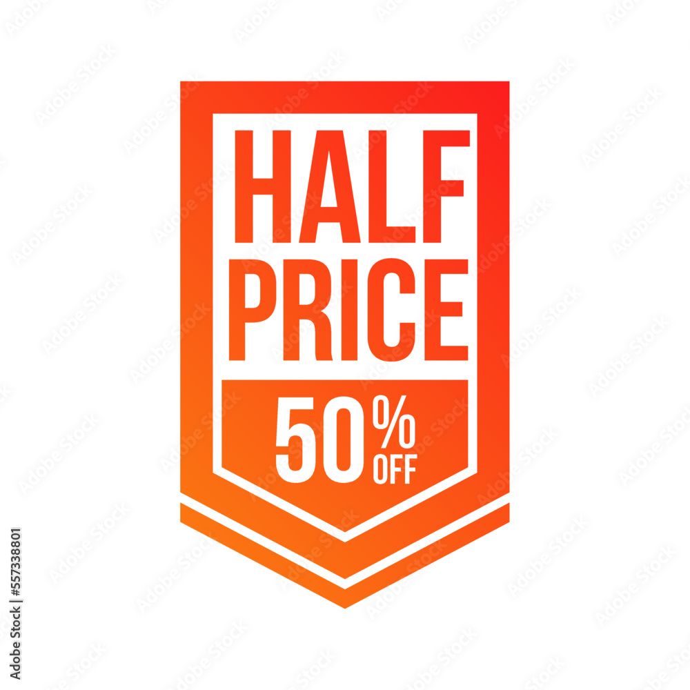 Wall mural half price 50% off shopping label