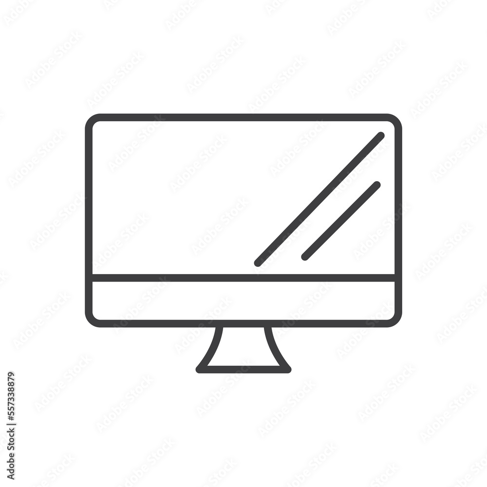Sticker personal computer isolated vector icon