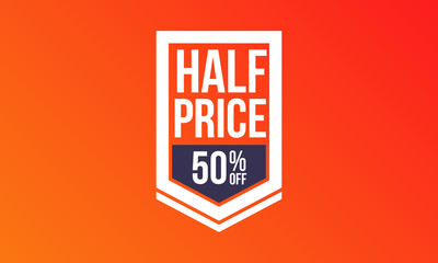 Half Price 50% Off Shopping Label