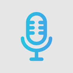 Microphone icon in gradient style about user interface, use for website mobile app presentation