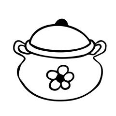 hand drawn doodle icon boiling pot hand drawn style