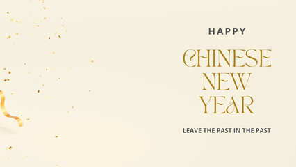 Chinese New Year with gold glitter background
