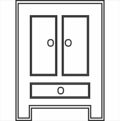 Vector, Image of double door window icon, in black and white, on a transparent background