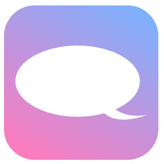 楕円吹き出し　アイコン　ピンク×青グラデーション