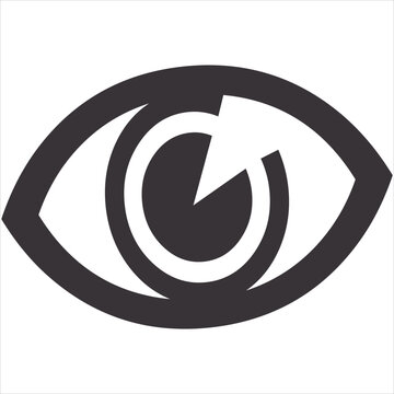 Vector, Image of eye icon, in black and white, on a transparent background
