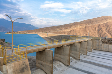 The dam Gallito Ciego Spillway, Cajamarca, Peru
