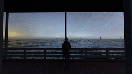 person stand with beautiful ocean view