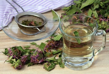Herbal tea made from dried monarda, lat. Monarda didyma. Fragrant herb is used in tradicional...