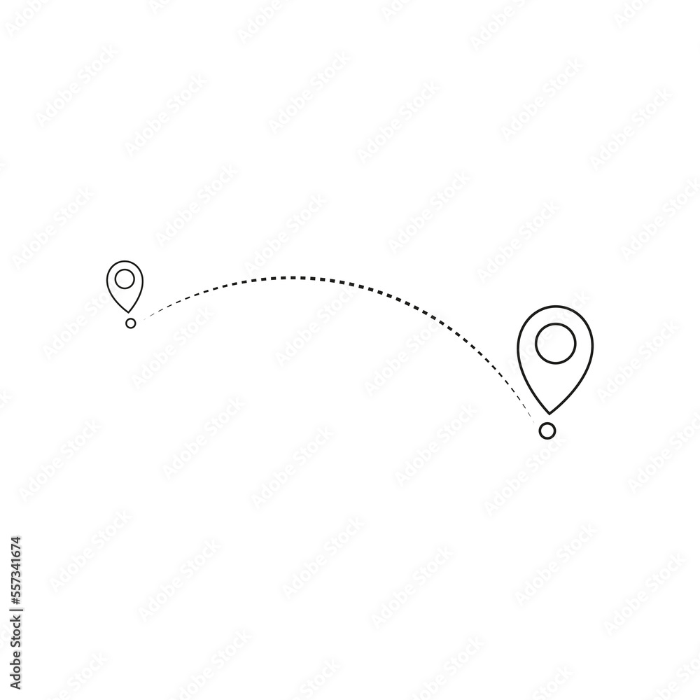 Poster route location way icon. travel route on the map or maps or gps. map localization icon - stock vecto