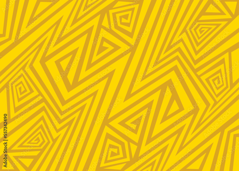 Poster minimalist background with abstract geometric and curly lines. simple aztec ornament
