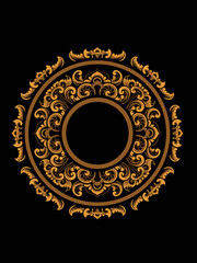Vector engraved classic ornament design for elements, editable color