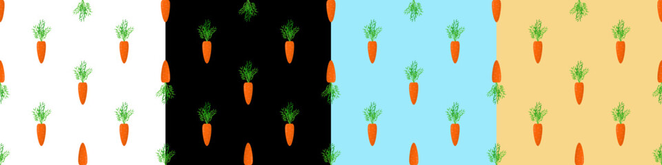 Seamless pattern with carrots .Set  Cute textile pattern