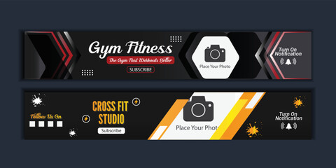 youtube banner design for Gym and fitness 