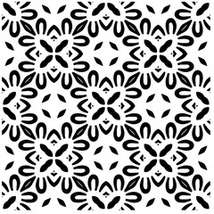 Vector pattern in geometric ornamental style. Black and white color.Seamless pattern.