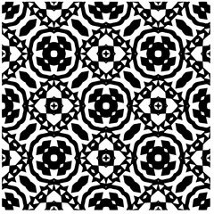 Vector pattern in geometric ornamental style. Black and white color.Seamless pattern.