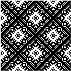 Vector pattern in geometric ornamental style. Black and white color.Seamless pattern.