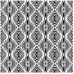 Vector pattern in geometric ornamental style. Black and white color.Seamless pattern.