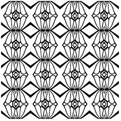 Vector pattern in geometric ornamental style. Black and white color.Seamless pattern.