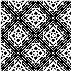 Vector pattern in geometric ornamental style. Black and white color.Seamless pattern.