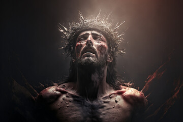 Jesus Christ, The savior of mankind. Generative AI - obrazy, fototapety, plakaty