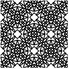 Vector pattern in geometric ornamental style. Black and white color.Seamless pattern.