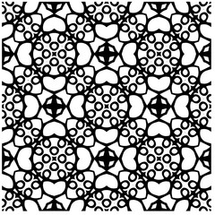 Vector pattern in geometric ornamental style. Black and white color.Seamless pattern.