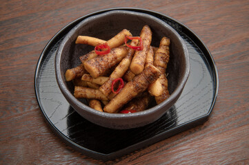 食用山牛蒡の醤油漬け