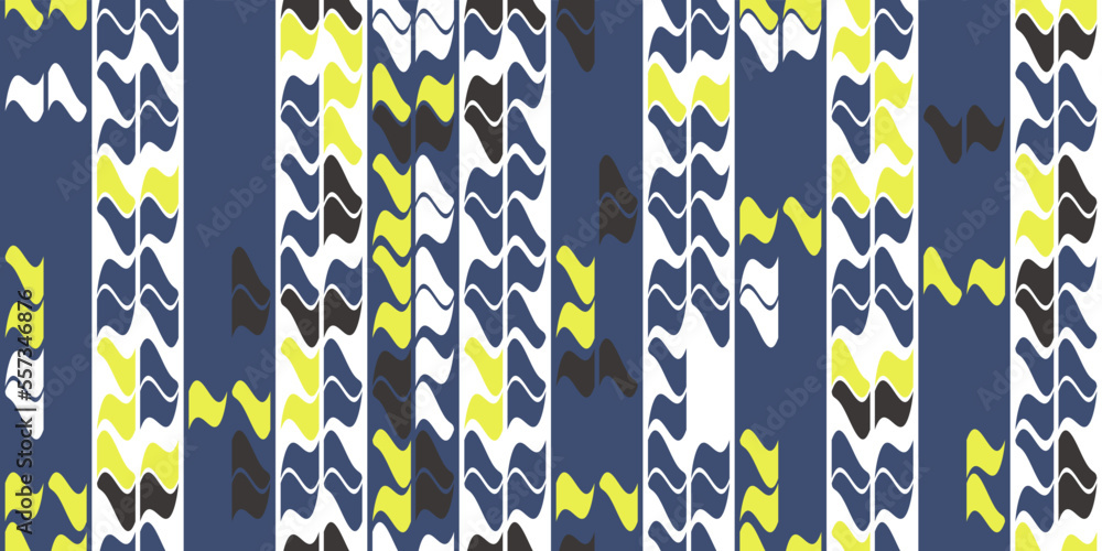 Aufkleber dark blue background with mosaic yellow and black flags. seamless pattern for print and decor. suita
