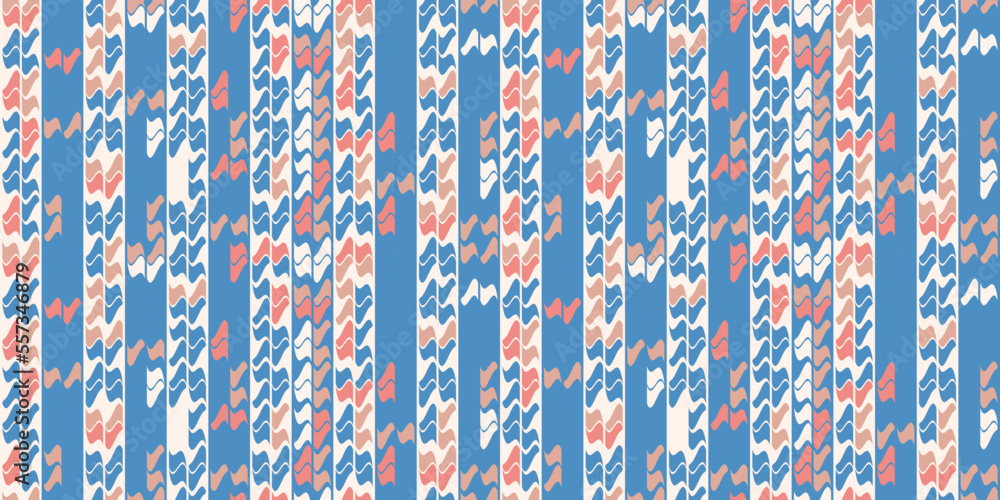 Poster Blue background with mosaic flags. Seamless pattern for print and decor. Suitable for textile and packaging, seamless print. Vector wallpaper.