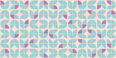Mid century modern style seamless vector pattern. Suitable for textile and packaging, seamless print. Retro geometrical pattern 60-s style.