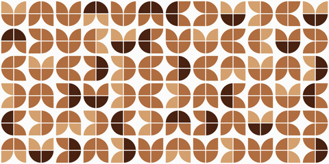 Seamless pattern for print and decor. Suitable for textile and packaging, seamless print. Mid century modern style seamless vector pattern. Coffee colors.