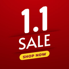 1-1 Sale Banner. World Biggest Shopping Festival Big Sale 1-1 Abstract Modern Banner Design Vector Editable Template.