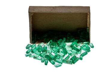 Emerald on a white background