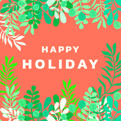 Obraz premium Beautiful winter season Christmas sale horizontal banner design with floral and leaves pattern background. Festival vector advertisement, social media post.