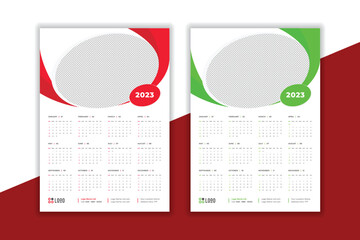 2023 wall Calendar new year vector illustration. The week starts on Monday. Annual calendar 2023 template. Planner 2023 year. English calendar template. corporate Wall calendar in a minimalist style