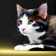 fabulous cute kitten, isolated, ai